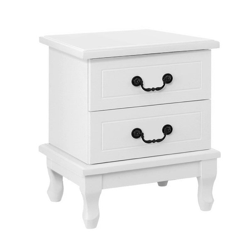 Set of 2 Meerah Bedside Tables 2 Drawers French Nightstand