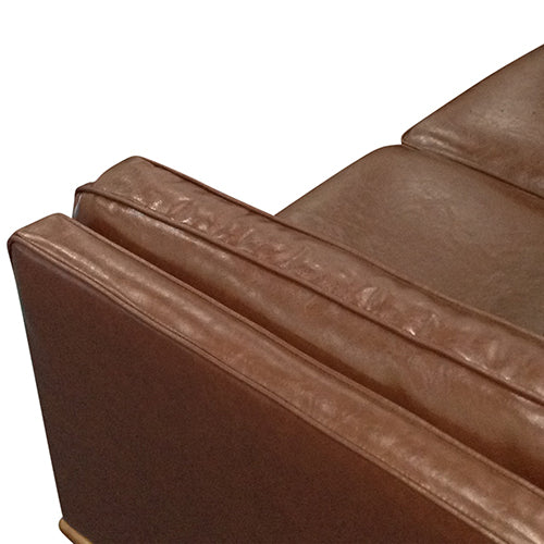 York Single Seater Leather Sofa - Brown