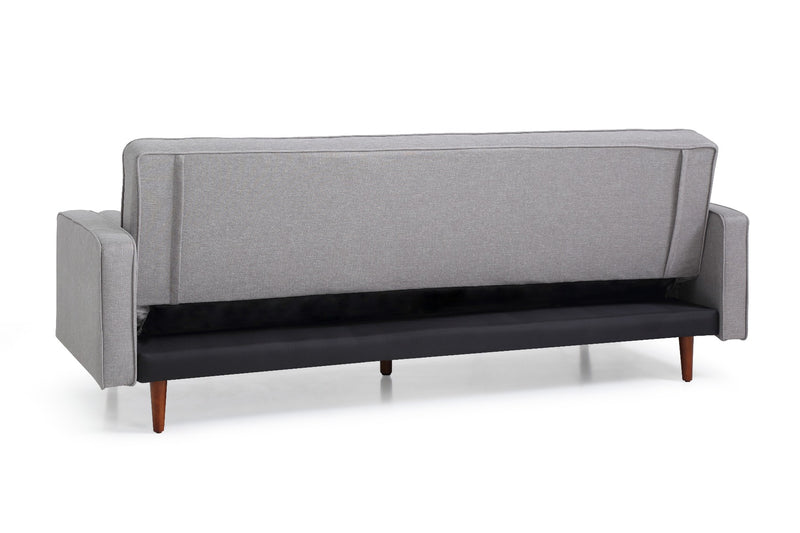 Button Studded Sofa Bed - Grey Fabric