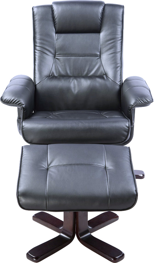 Grandiose Lounge Recliner With Footrest - Black