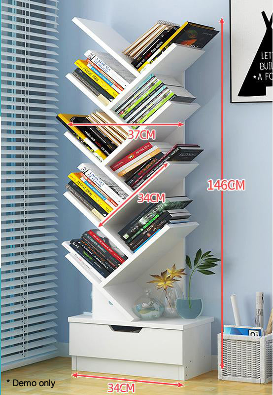 9-Tier Angled Bookshelf