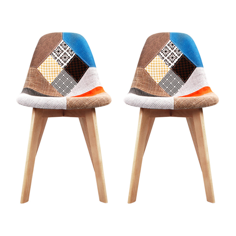 Set of 2 Retro Dining Chairs - Multicolor