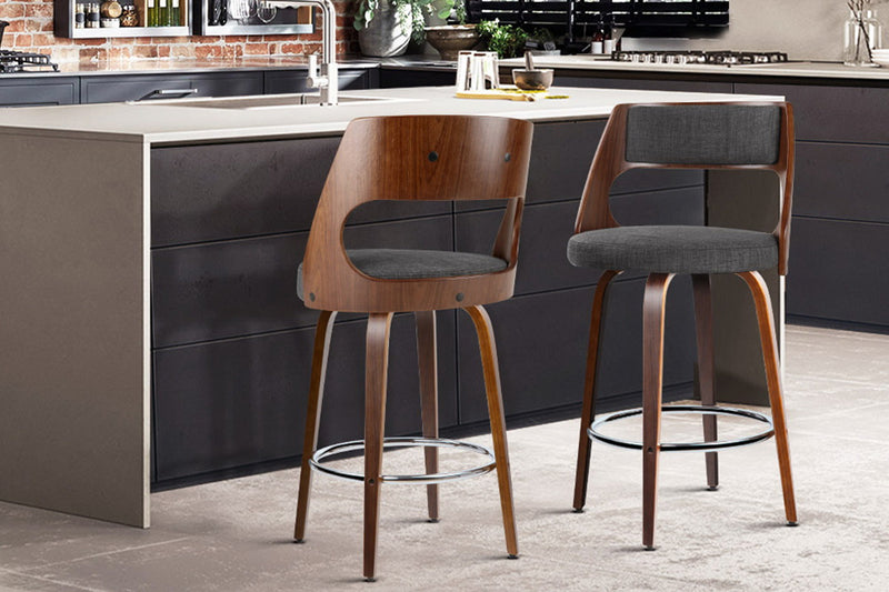 Set of 2 Modern Crafted Bar Stools