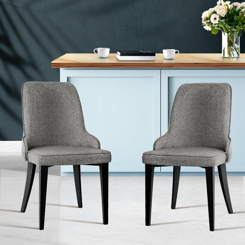 Set of 2 Premium Fabric Dining Chairs