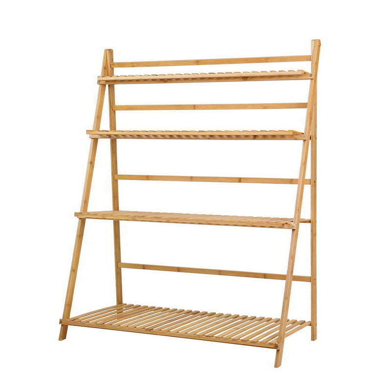 4-Tier Foldable Ladder Shelf Plant Stand