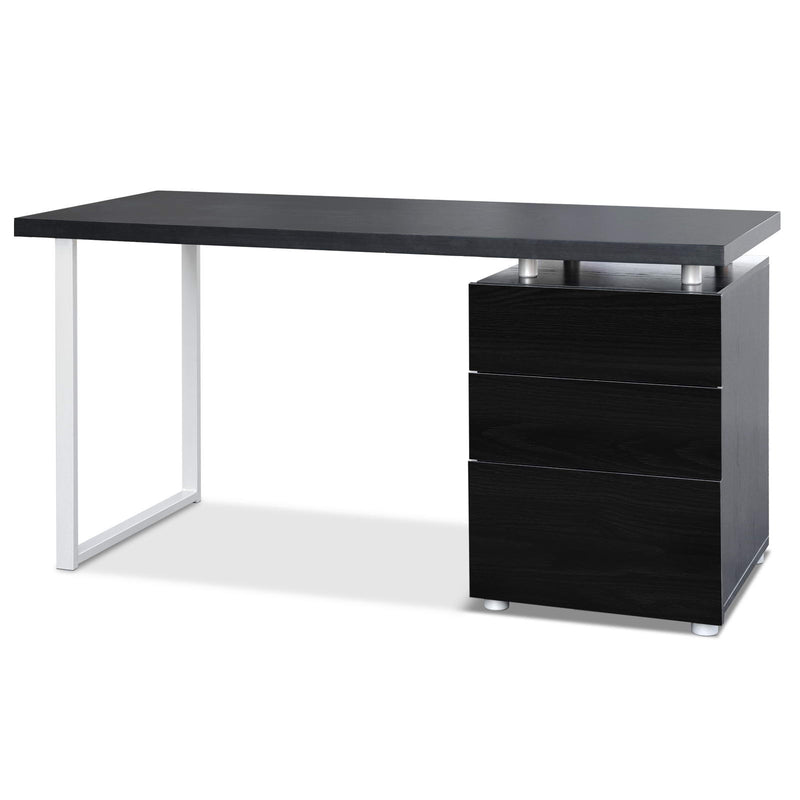 3-Drawer Ultramodern Computer Desk - Black