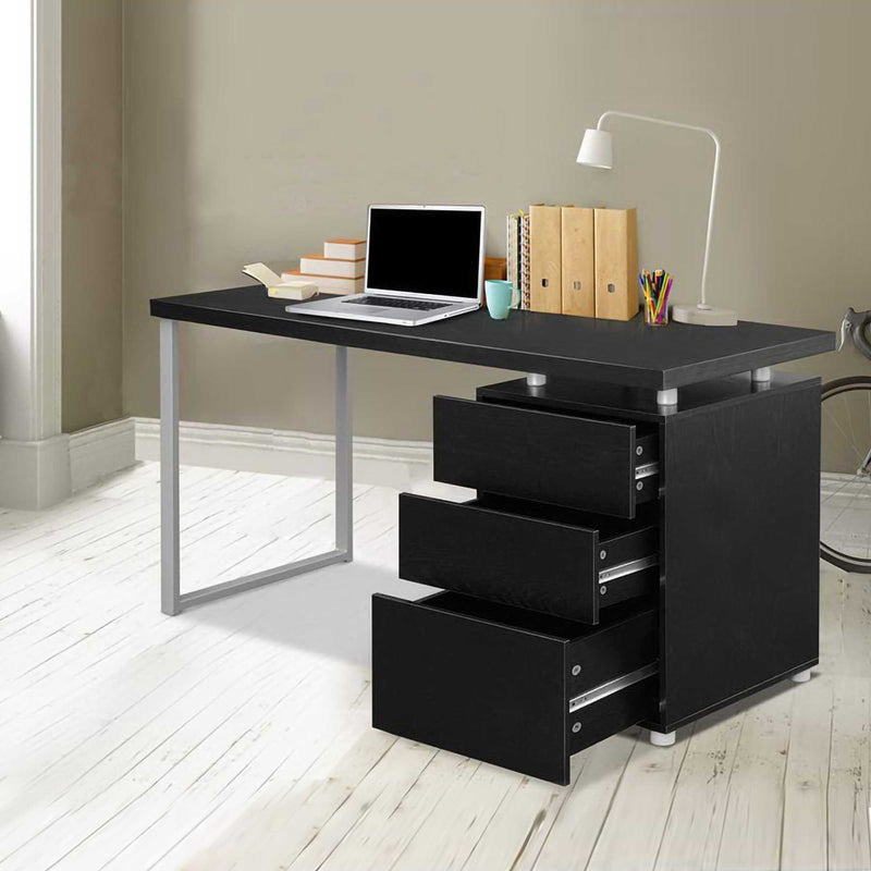 3-Drawer Ultramodern Computer Desk - Black
