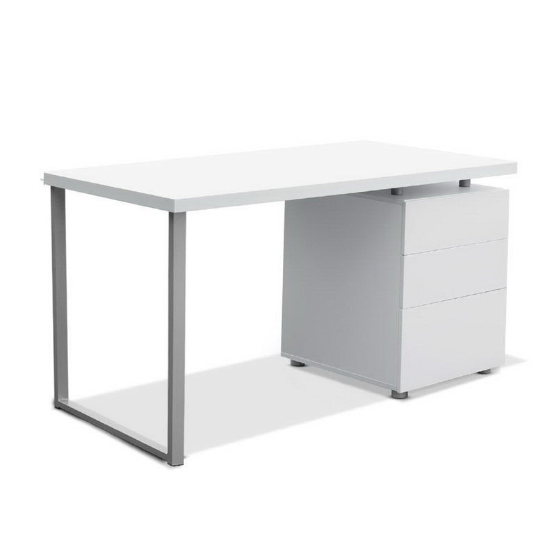 3-Drawer Ultramodern Computer Desk - White