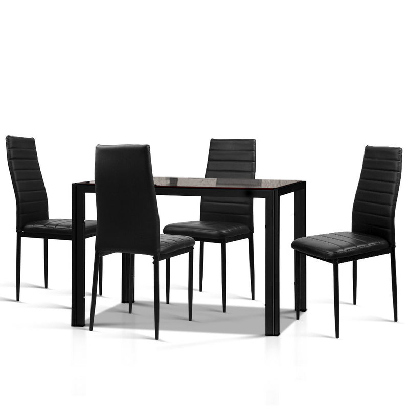 Astrid 5-Piece Dining Table and Chairs Sets - Black