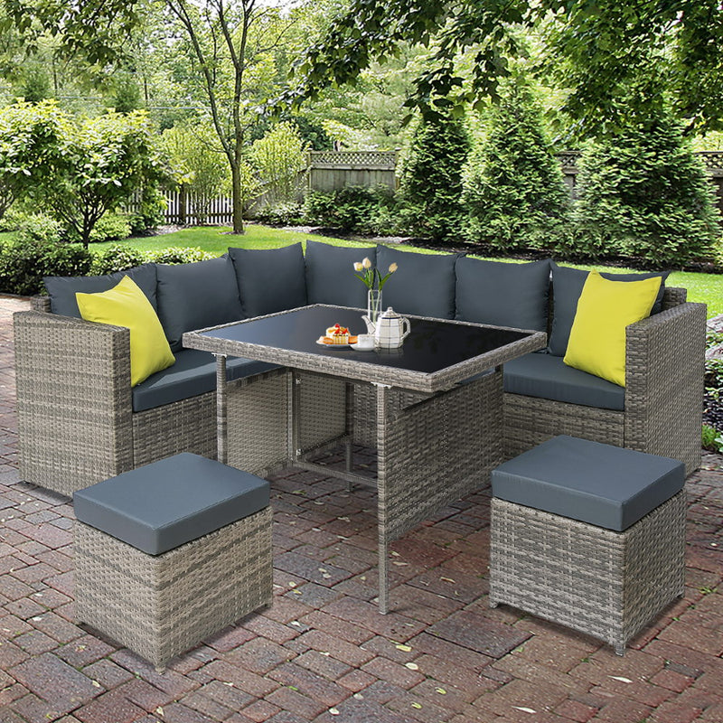 Veranda Dining Set - Multi-Seater Outdoor -Grey