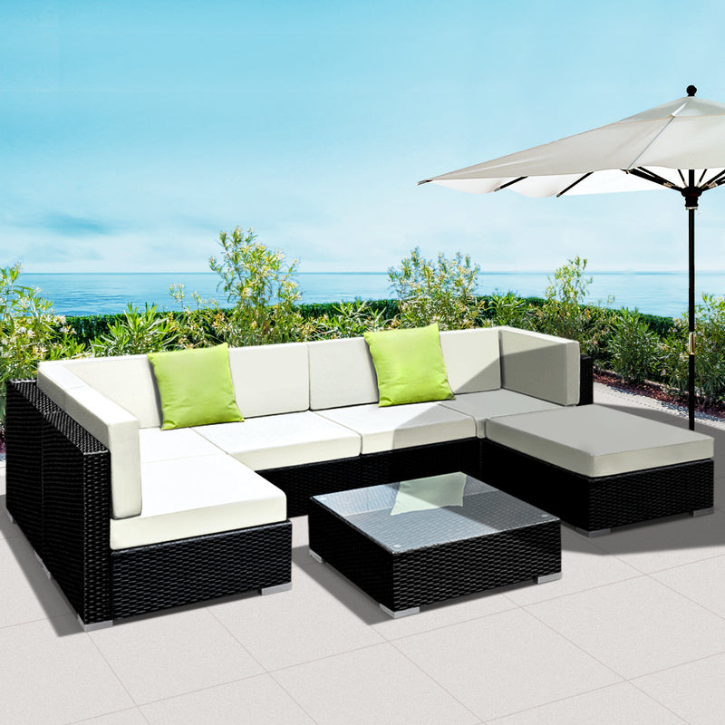 Sommerset 7-Piece Outdoor Garden - Pool Lounge Wicker Set