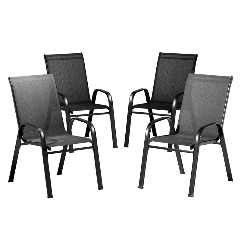 Stackable Chairs Outdoor Lounge Chair Furniture X4