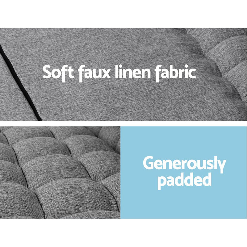 2-Seater Floor Sofa Bed - Grey