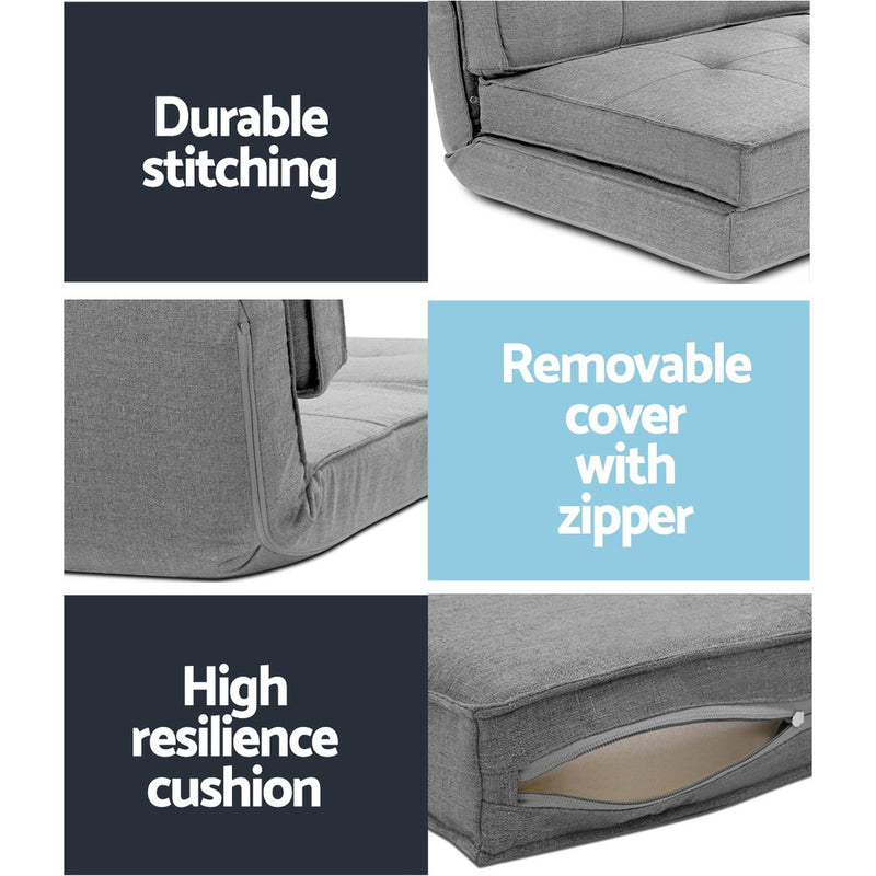 Adjustable Lounge Sofa Bed - Light Grey