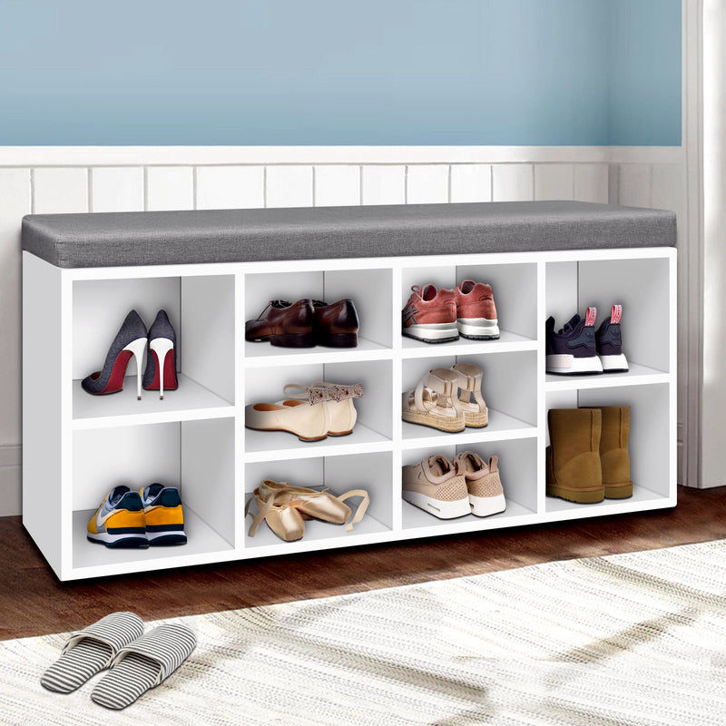 Exquisite Bench Shoe Cabinet - White