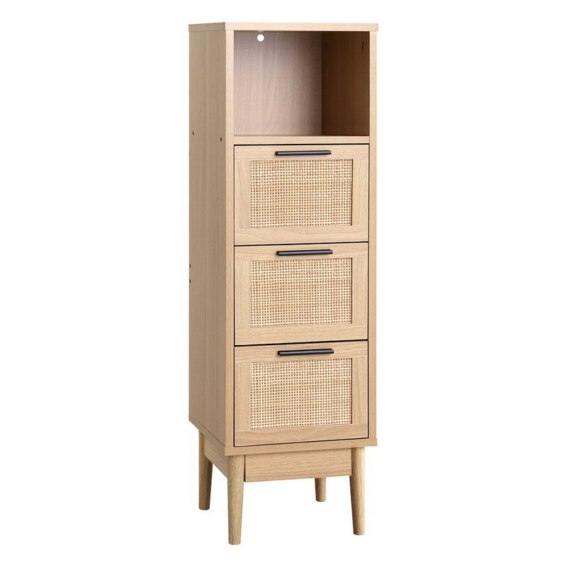 Modish Rattan 3 Chest of Drawers Side End Table Shelf