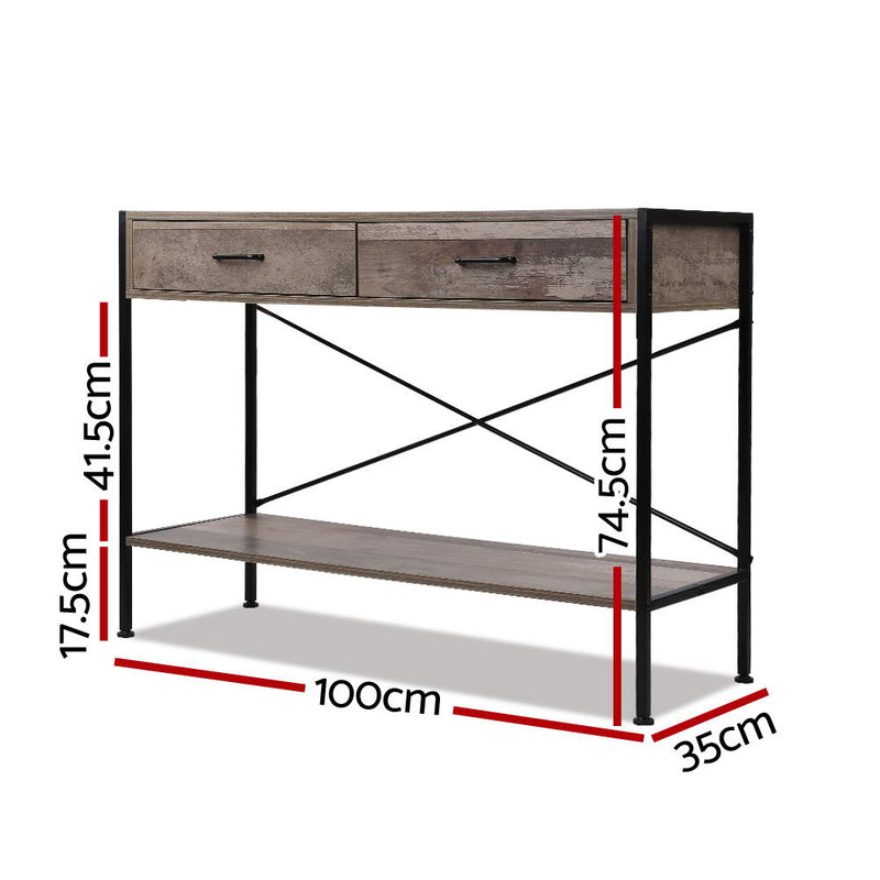 Rustic Criss-Cross Console Table