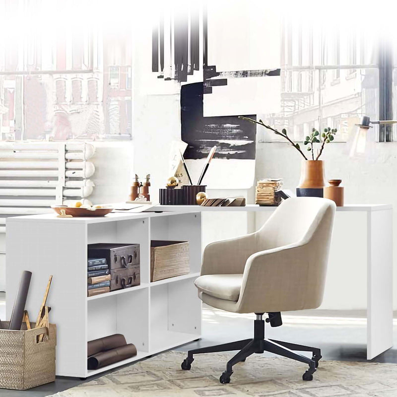 Classic L-Shaped Corner Desk - White