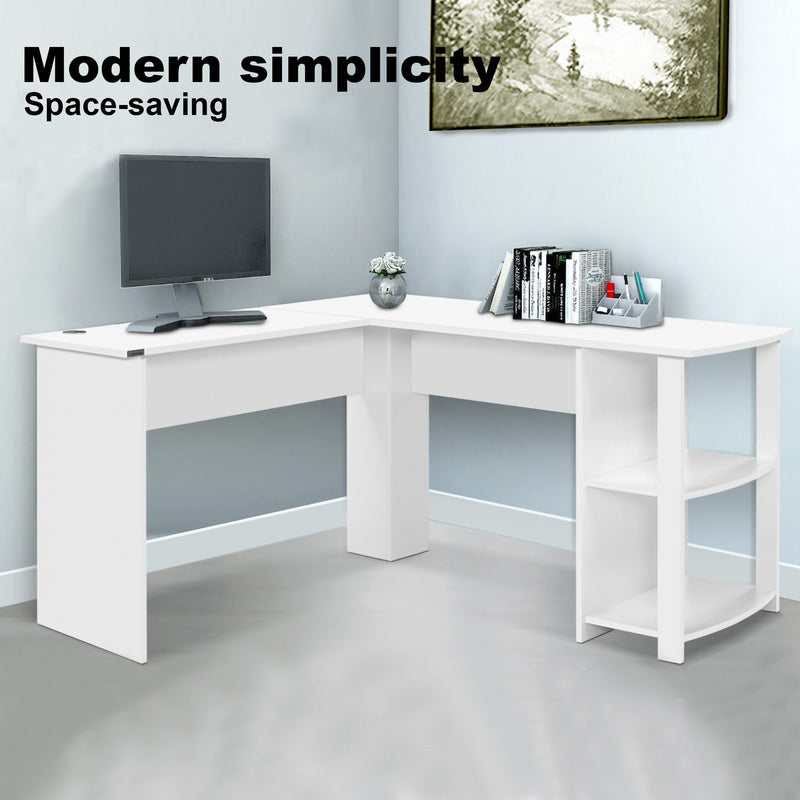 L-Shaped Corner Desk - White