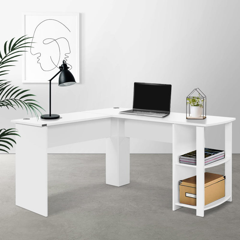 L-Shaped Corner Desk - White