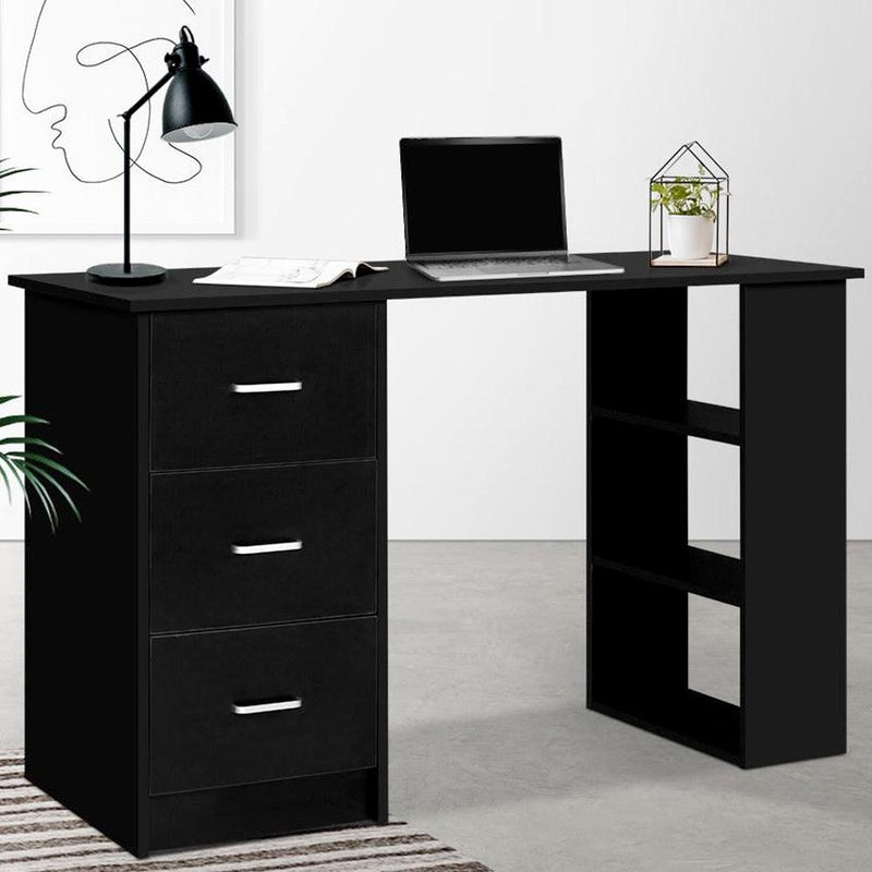 Compact 3-Tier Office Desk - White