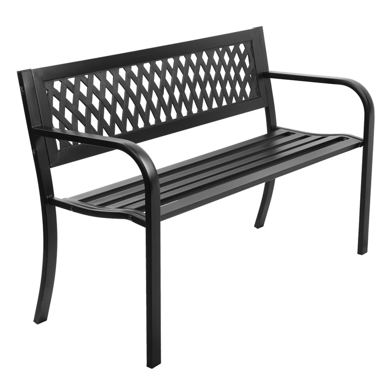 Outdoor Modern Steel Bench - 3 Seater