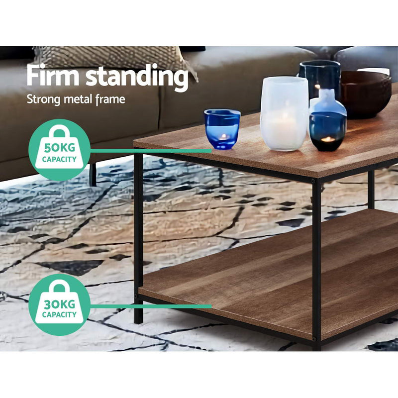 Industrial Style Woodgrain Coffee Table