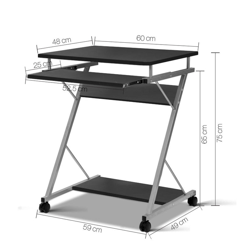 Pull Out Computer Desk - Black