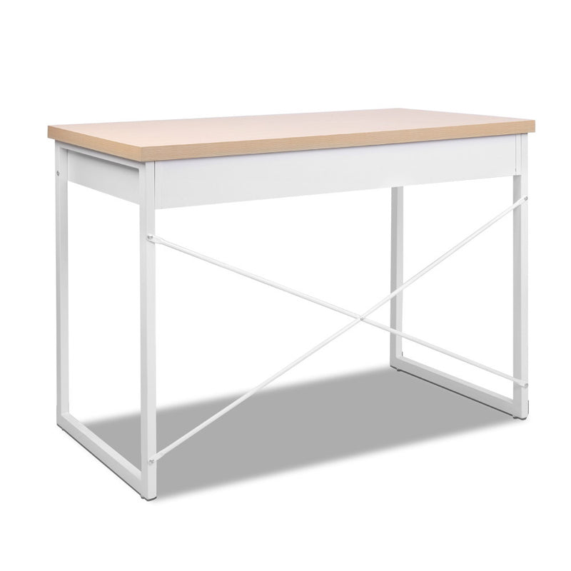 2-Drawer Metal Desk - White