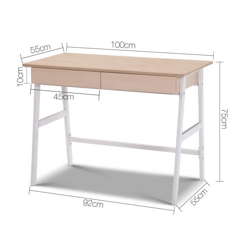 Scandi Style Display Table - 2-Drawer