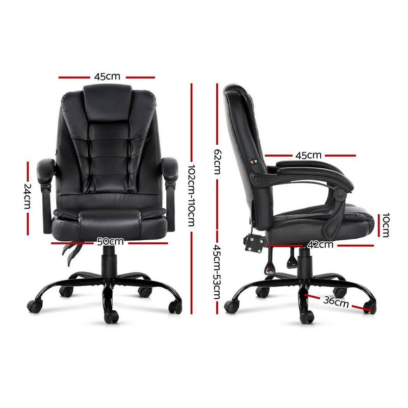 2-Zone Massage Office Chair - Black