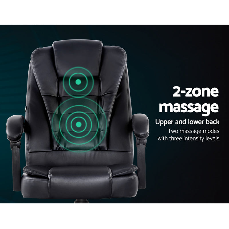 2-Zone Massage Office Chair - Black