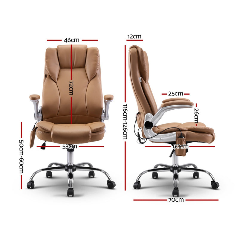 8 Point Massage Office Chair - Espresso