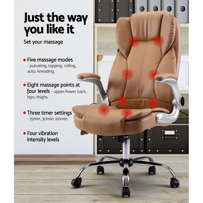 8 Point Massage Office Chair - Espresso