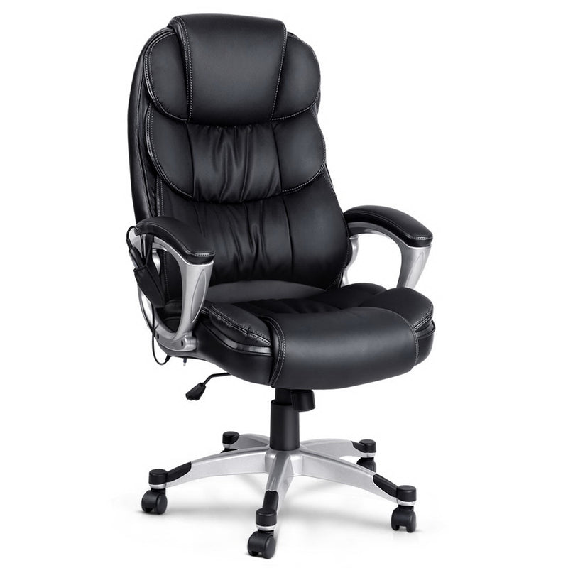 Comfy Office Reclining Chair - Black 8 Point Massage