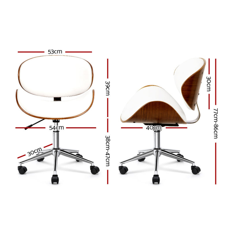 Unique Swivel Office Chair - White
