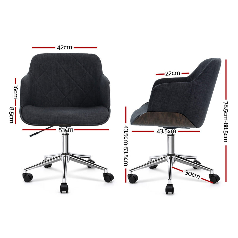 Eclectic Fabric Office Desk Chair - Grey