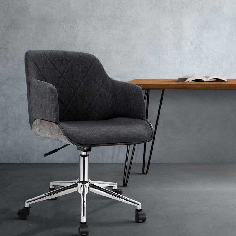 Eclectic Leather Office Desk Chair - Black