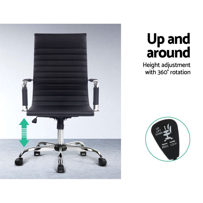Sleek Contemporary Office Chair - Black High Back