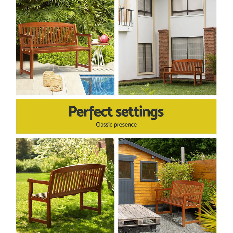 Zen Outdoor Garden Bench Seat Wooden Chair Patio Furniture Timber Lounge