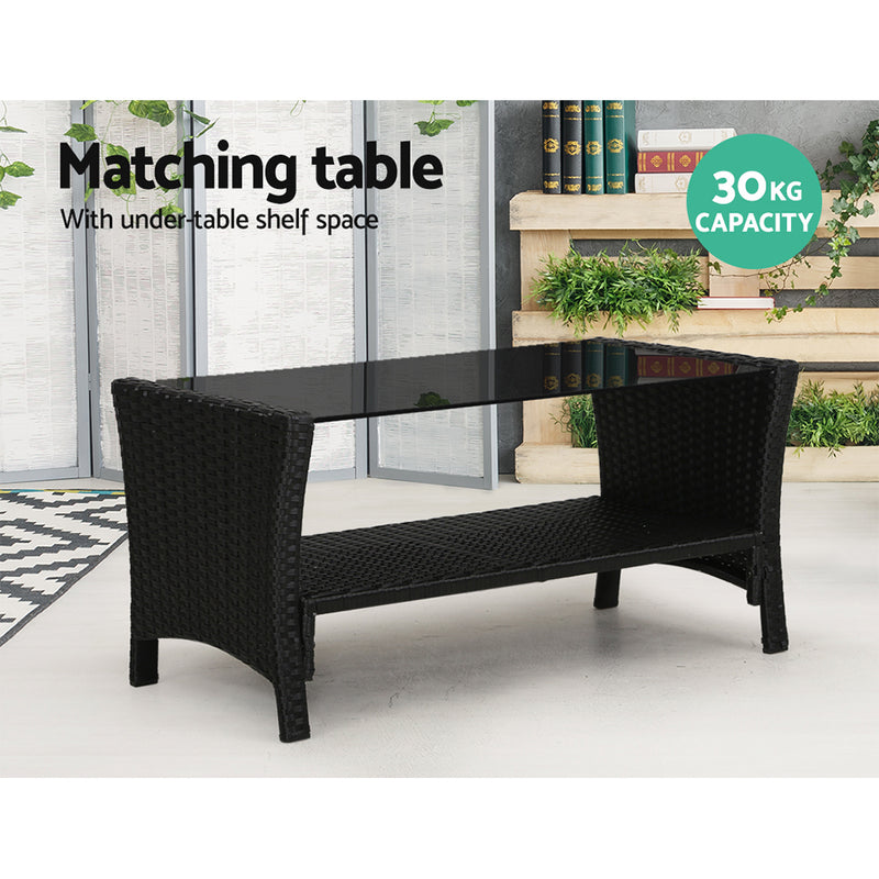 Outdoor Sofa Set - 4 Piece Chairs & Table