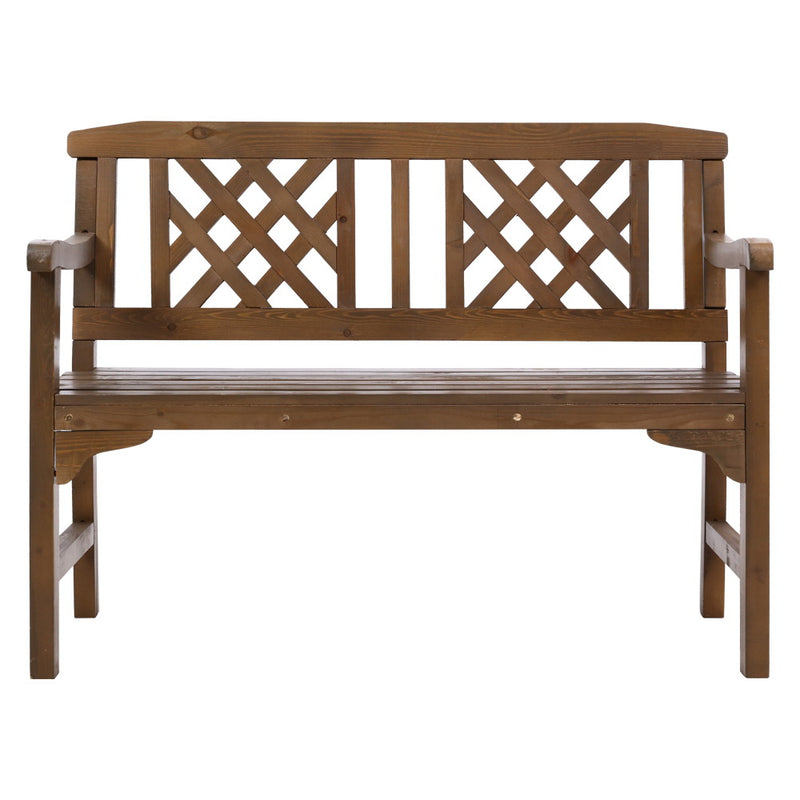 Patterned Garden Bench - Natural - 2 Seater