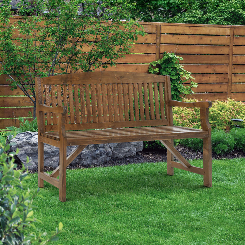 Rustic Outdoor Bench - 3 Seater - Natural
