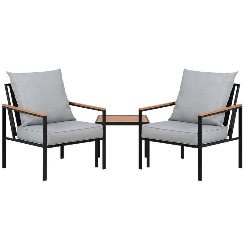Zen Lounge Setting Bistro 3PCS - Set Chairs Table Patio