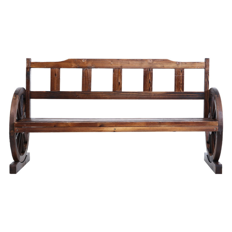 3-Seater Outdoor Wagon Bench - Brown