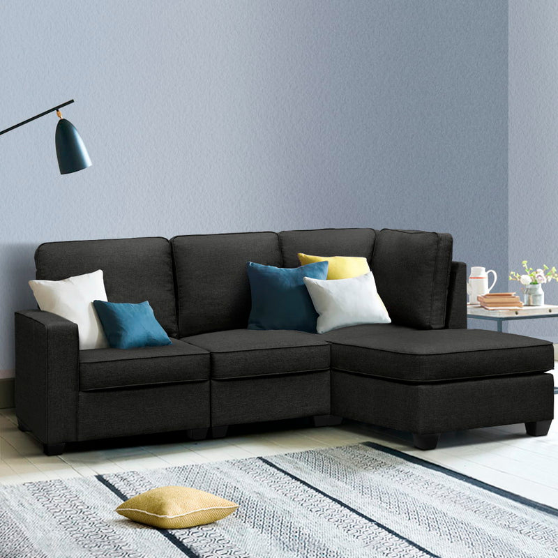 4-Seater Modular Sofa Set - Dark Grey