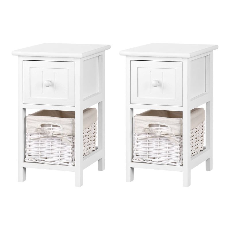 Set of 2 Country Style Side Tables