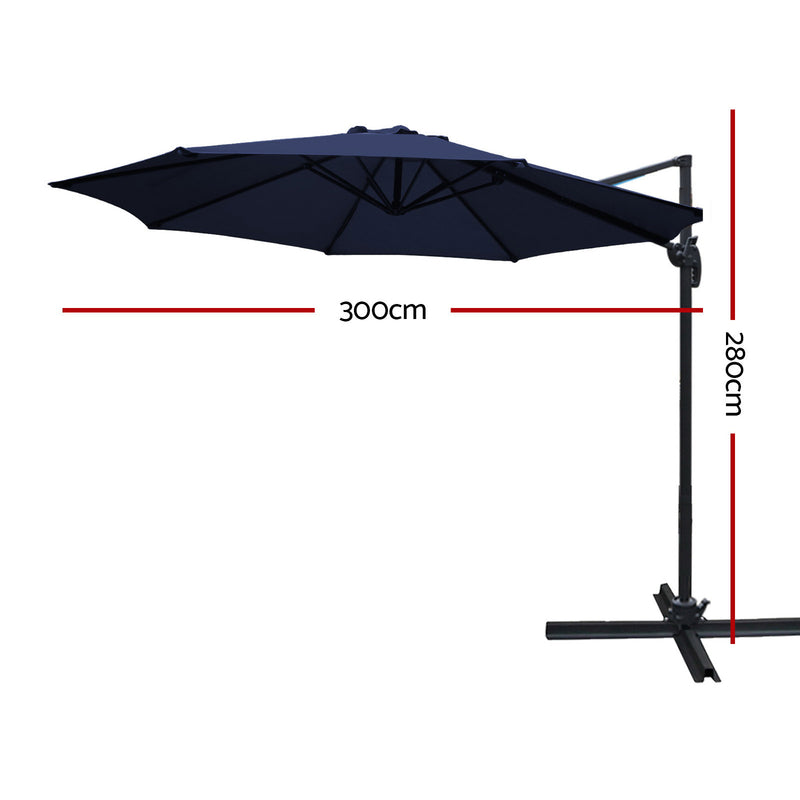 Rotatable Outdoor Umbrella - Navy