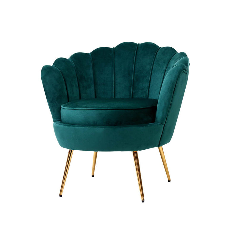 Aspen Lounge Scallop Armchair - Green