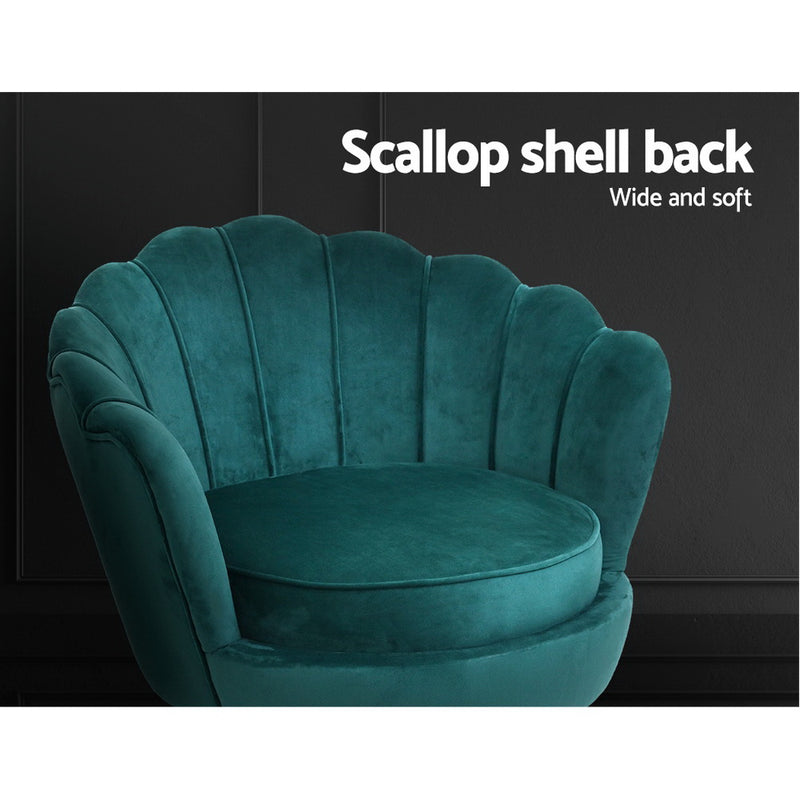 Aspen Lounge Scallop Armchair - Green